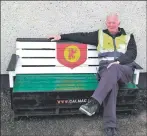  ??  ?? Colin Fisher recycled old pallets to make a bench.