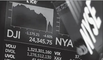  ?? Richard Drew Associated Press ?? FOR LONG-TERM investors, staying the course often is the best route because “over the long haul, stocks tend to be a really good investment,” said Rob Austin of Alight Solutions, which tracks trading in 401(k)s.