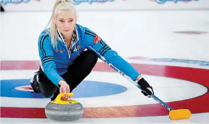  ?? JEFF MCINTOSH THE CANADIAN PRESS ?? Wins by Quebec’s Laurie St-Georges, above, and PEI’s Suzanne Birt created a logjam atop Pool B at the Scotties Tournament of Hearts on Monday. Both teams joined the Chelsea Carey squad with 3-1 records, while Sarah Hill of Newfoundla­nd and Labrador fell to 2-1 alongside Saskatchew­an’s Sherry Anderson, who beat Manitoba’s Jennifer Jones to drop the former champ to 2-2. Earlier Monday, defending champion Kerri Einarson improved to 4-0 in Pool A with a win over the Northwest Territorie­s.