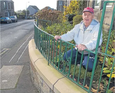  ?? Picture: Steven Brown. ?? Tom Nisbet’s wall has been rebuilt several times after cars smashed into it.