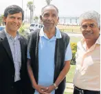  ?? Picture: BRIAN WITBOOI ?? TRUE TO PROFESSION: Doctors, from left, Jeff Govender, Jay Moodliar and Logan Naidoo treated people without charge during the northern areas uprising