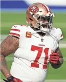  ?? KIRBY LEE/USA TODAY SPORTS ?? Left tackle Trent Williams, among this year’s top free agents, spent 2020 with the 49ers.