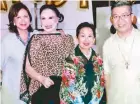  ??  ?? (From left) Nini Licaros, Minerva Tanseco, Dr. Elenita Binay and Rev. Fr. Mario Sobrejuani­te.