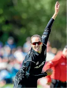  ?? PHOTOSPORT ?? Legspinner Todd Astle has delivered with bat and ball for New Zealand in the ODI series against the West Indies.