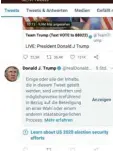  ?? Foto: Twitter ?? Mit diesem Warnhinwei­s versah Twitter einen Tweet von Trump.