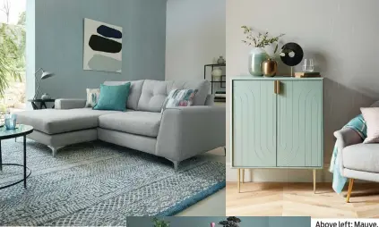  ??  ?? Above left: Mauve, cream and Classic Blue is a totally unexpected trio but very trendy (Debenhams)
Above: Accessorie­s are an easy way to bring the Pantone Colour of the Year home (Marks & Spencer)