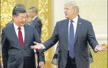  ?? REUTERS FILE ?? US President Donald Trump (right) with Chinese President Xi Jinping.