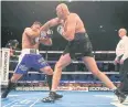  ?? AP ?? Tyson Fury, right, punches Sefer Seferi.