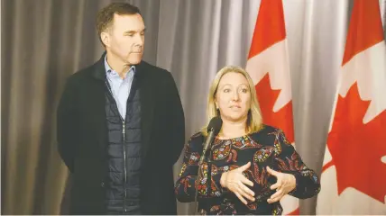  ?? MIKE SUDOMA / THE CANADIAN PRESS ?? Finance Minister Bill Morneau and Minister of Middle Class Prosperity Mona Fortier toured across the nation last month, asking Canadians what they would like to see in the spring budget.