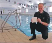  ??  ?? Gary Scott with a pool tile at the Mactaggart leisure
centre