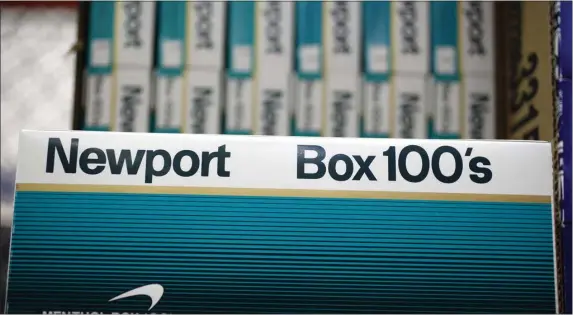  ?? PAUL SAKUMA, FILE — THE ASSOCIATED PRESS ?? You aren’t allowed to buy these Newport cigarettes in Massachuse­tts, but that isn’t stopping their sale, according to task force report.