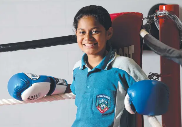  ?? Picture: STEWART McLEAN ?? BOXING CLEVER: Cairns boxer Maylifa Peleseuma, 13, has put in the hard yards to earn her place at the Queensland State Titles.