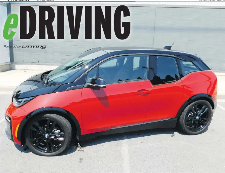  ?? ANDREW MCCREDIE/DRIVING ?? Polarizing looks aside, the 2018 BMW i3s adds spice to the base i3 model in the form of more power, a sport-tuned suspension and exterior tweaks.