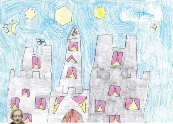  ??  ?? Charlotte Stuster, som är 6 år och bor i Esbo har ritat den här bilden, som hon också hittat på en saga till.
