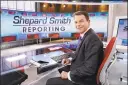  ?? Associated Press ?? In this 2017 file photo, Fox News Channel chief news anchor Shepard Smith appears on the set of “Shepard Smith Reporting” in New York. Smith, whose newscast on Fox News Channel seemed increasing­ly an outlier on a network dominated by supporters of President Trump, said last week he is leaving the network.