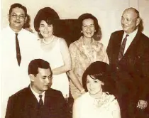  ??  ?? The 1967 engagement photo of Betina Kahn and Chito Legarda with their parents Rene and Dolores Kahn, Rosario and Jose Legarda