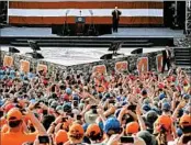  ?? STEVE HELBER/AP ?? President Donald Trump ignited a wave of criticism after his speech Monday at the jamboree in Glen Jean, W.Va.