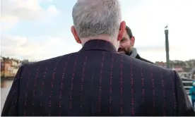  ??  ?? Making the cut? Jeremy Corbyn dines out in Whitby on Sunday decked in bespoke pinstripes. Photograph: Ian Forsyth/Getty Images