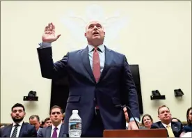  ?? / AP-Andrew Harnik ?? Acting Attorney General Matthew Whitaker is sworn in before the House Judiciary Committee in Washington.