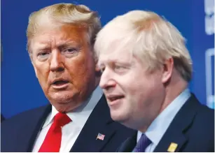  ?? ( Peter Nicholls/ Reuters) ?? UK PRIME MINISTER Boris Johnson and US President Donald Trump. How did the United States and the United Kingdom end up in the same sad group? Both countries have government­s that delay or avoid unpopular decisions.