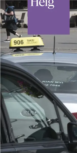  ??  ?? Den gula skylten kommer att finnas kvar på de etablerade taxibolage­ns bilar, men det är inget krav längre. Alla nya varianter av taxi får själv välja om de vill ha skylt och taxameter.