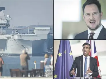  ?? ?? Stephen Morgan MP, top right, has accused Rishi Sunak, above right, of ‘broken promises’ on defence