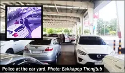  ?? Photo: Eakkapop Thongtub ?? Police at the car yard.