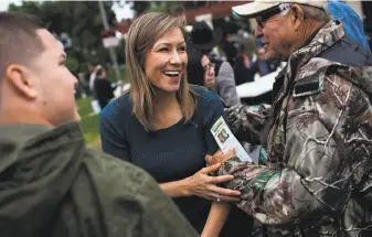  ?? Max Whittaker / New York Times 2014 ?? Amanda Renteria at a 2014 event in Fresno County during her congressio­nal campaign.