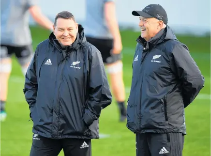  ?? Photo / Photosport ?? All Blacks coach Steve Hansen (left) and Gilbert Enoka have spent years working on mental toughness.