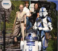  ??  ?? Alison Metcalfe, Tourism Ireland and Caroline Boland, Dingle Peninsula Tourism with some friends from a galaxy far, far away.