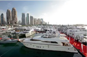  ?? — Supplied photo ?? Dubai Internatio­nal Boat Show has grown from an indoor show with 55 exhibitors and 3,000 visitors in its first edition to an event that welcomed 26,000 visitors in 2016.