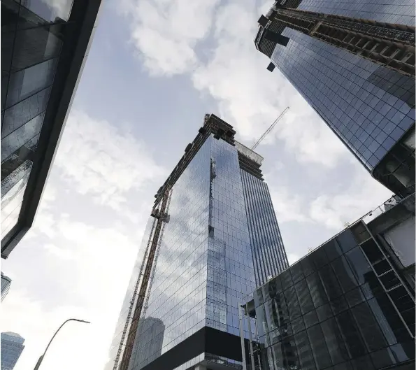  ?? IAN KUCERAK ?? Once complete, the Stantec Tower will be the tallest building in Canada outside Toronto at 69 storeys and 251 metres in height.