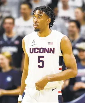  ?? Stephen Dunn / Associated Press ?? Isaiah Whaley and the UConn men’s basketball team will take on St. Joseph’s on Wednesday.