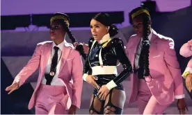  ??  ?? Janelle Monáe performing during the Grammy awards. Photograph: Robyn Beck/AFP/Getty Images