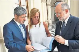  ?? (RAMIRO PEREYRA / ARCHIVO) ?? Denunciant­es. Los legislador­es opositores Juan Pablo Quinteros, Liliana Montero y Aurelio García Elorrio.