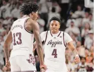  ?? Sam Craft/Associated Press ?? Wade Taylor IV (4) and the Aggies are trying to reach the NCAA tourney for the first time in five years.