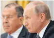  ?? FOTO: DPA ?? Der russische Präsident Wladimir Putin (links Außenminis­ter Sergej Lawrow).