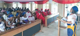  ??  ?? Mrs. Ireoba preaching during the Mothering Sunday Service