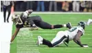  ?? JOHN DAVID MERCER/USA TODAY SPORTS ?? Saints receiver Michael Thomas, beating Nigel Bradham on this play, had 12 catches for 171 yards and a TD.