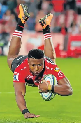  ?? Picture: GORDON ARONS/GALLO IMAGES ?? LOYALTIES SHIFT: Lions player Aphiwe Dyantyi is up against fellow Springbok S’busiso Nkosi tomorrow, and must put aside his friendship as his team square up with the Sharks at Durban’s Kings Park
