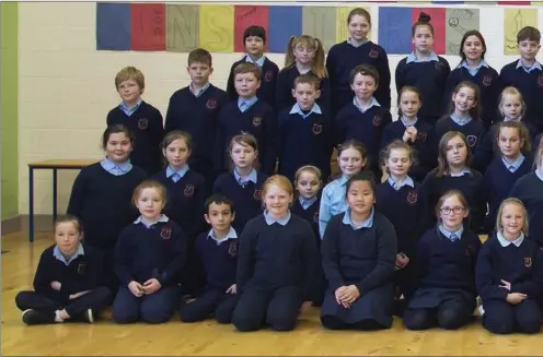  ??  ?? The 4th classes of Edmund Rice Senior School who are off to sing in the ‘Peace Proms’ in Kilkenny.