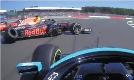  ?? Verstappen. Photograph: F1 ?? Screengrab of a crash at the 2021 British Grand Prix involving Lewis Hamilton and Max