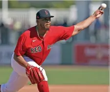  ?? MATT STONE / HERALD STAFF FILE ?? RETURN ON HOLD: The Red Sox announced Saturday that Darwinzon Hernandez is one of two players that have not returned to the team yet because of a positive test for the coronaviru­s.