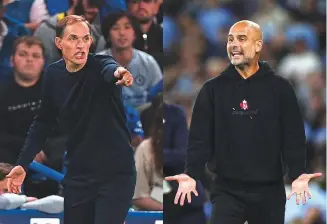  ?? AFP, Reuters ?? Thomas Tuchel (left) and Pep Guardiola will face off this weekend.