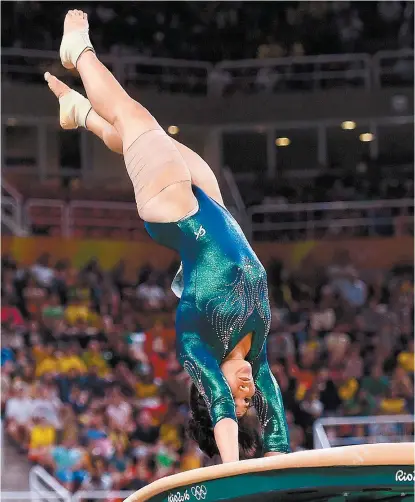  ?? MEXSPORT ?? Alexa Moreno, durante su participac­ión en el salto de caballo en Río 2016.