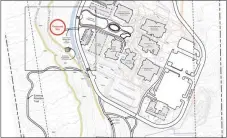  ?? COURTESY IMAGE ?? A map of the UNM–Taos Campus highlights the proposed location for the future observator­y, which will house the 12-foot telescope as well as other astrologic­al and educationa­l facilities.