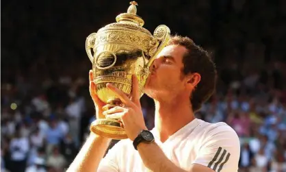  ??  ?? Andy Murray celebrates winning his first Wimbledon title in 2013. Photograph: Back Page Images/REX/Shuttersto­ck