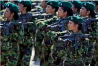  ?? AP ?? Lankan women police officers march during Independen­ce Day parade in Colombo, on Saturday. —