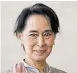  ??  ?? Aung San Suu Kyi Premio Nobel de la Paz