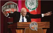  ?? Elise Amendola/Associated Press ?? Lefty Driesell, the coach whose folksy drawl belied a fiery on-court demeanor that put Maryland on the college basketball map and enabled him to rebuild several struggling programs, died Saturday. He was 92.